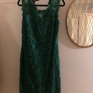 Large | Lace Bodycon Dress | Forest Green